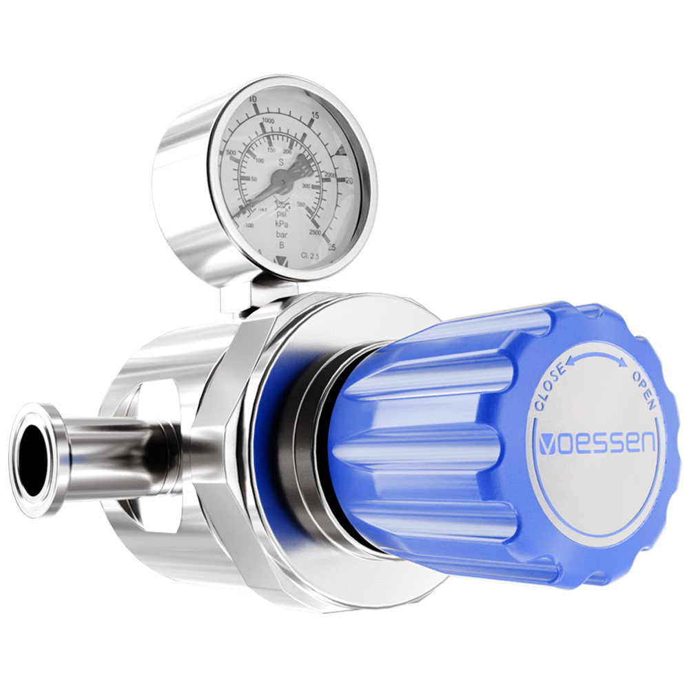 Регулятор VOESSEN LRS6OH3R, из нержавеющей стали, до 130 м3/час, избыточного давления, 3 порта, вход справа