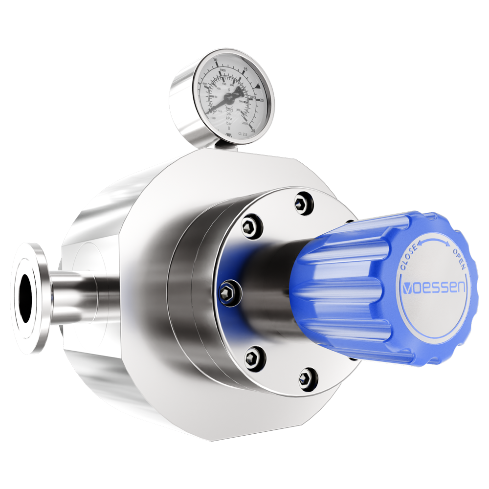 Регулятор VOESSEN LRS6KH3R, из нержавеющей стали, до 3400 м3/час, избыточного давления, 3 порта, вход справа