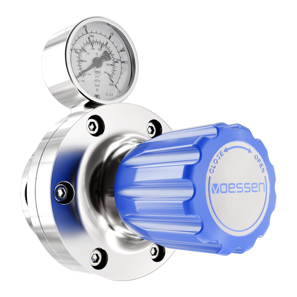 Регулятор VOESSEN LRS6MH4R, из нержавеющей стали, до 270 м3/час, избыточного давления, 4 порта, вход справа